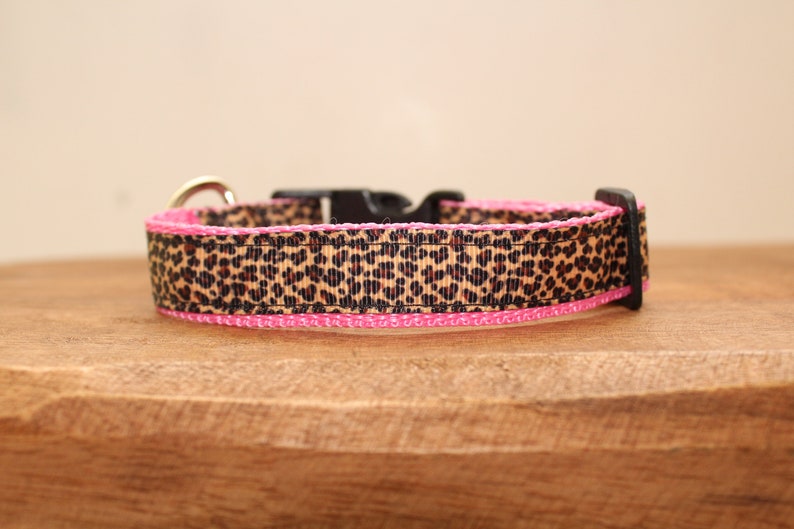 Leopard on Pink Dog Collar, Leash, or Matched Set....also available for WHOLESALE image 3