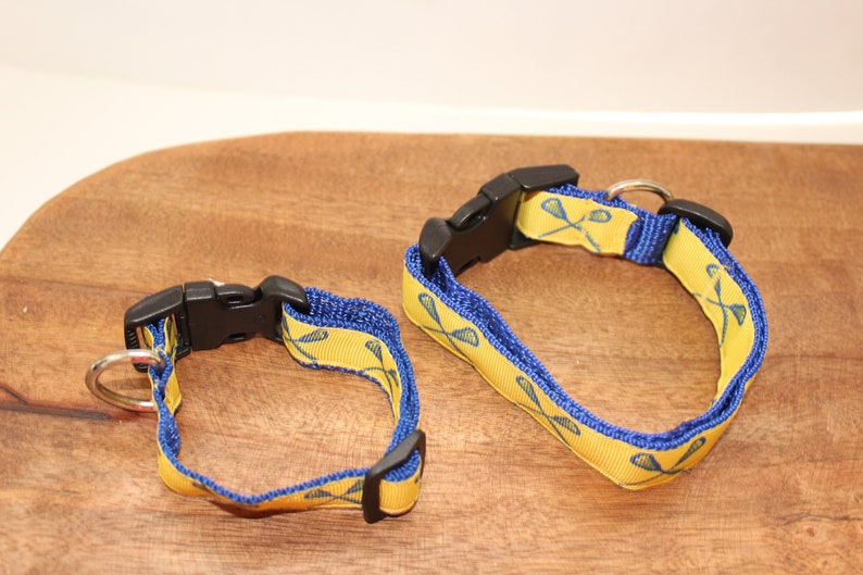Yellow and Blue Lacrosse Dog Collar Leash or Matched Etsy