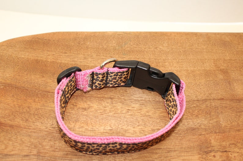 Leopard on Pink Dog Collar, Leash, or Matched Set....also available for WHOLESALE image 4