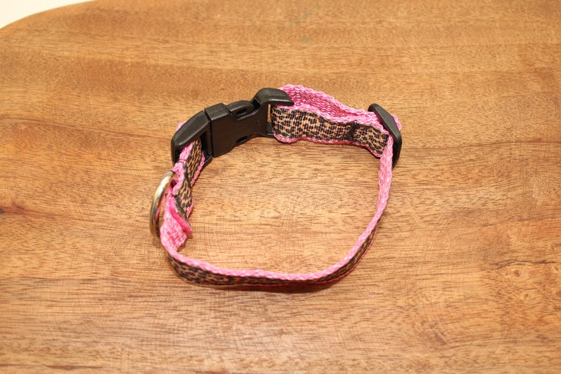 Leopard on Pink Dog Collar, Leash, or Matched Set....also available for WHOLESALE image 5