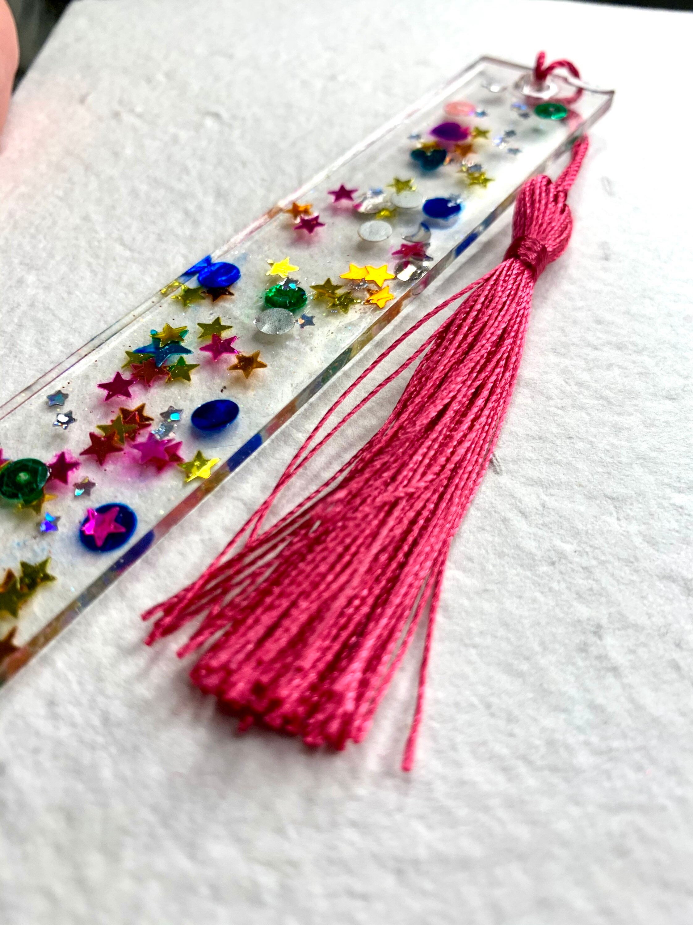 Retro Glitter Resin Bookmark Five Designs Available Etsy