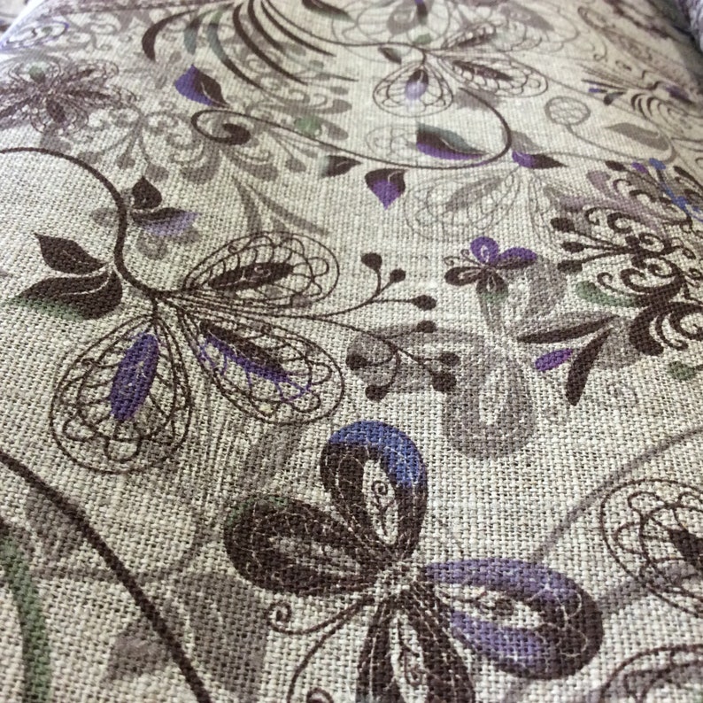 Natural Linen Fabric By The Yard Organic Linen Fabric Eco friendly 100/% Pure linen for Craft Flax Linen with floral print