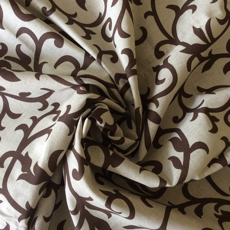 Natural Linen Fabric By The Meter Natural fabric with print