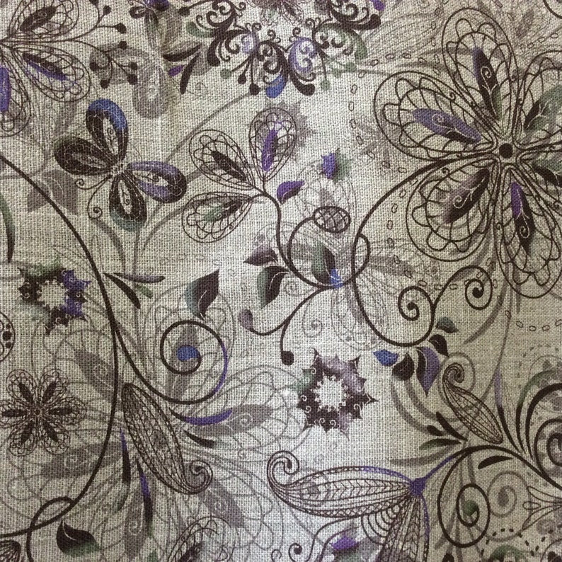 Natural Linen Fabric By The Yard Organic Linen Fabric Eco friendly 100/% Pure linen for Craft Flax Linen with floral print