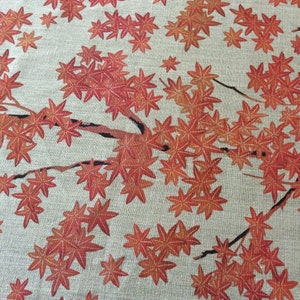 Thick linen Fabric By The Yard 100% Pure Linen with digital print Burnt Orange
