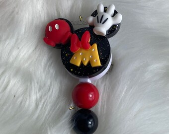 Mouse Head Badge Reel, Badge Reel Nurse, Badge Reel Custom, Badge Reel Personalized, Badge Reel Glitterretractable badge reel