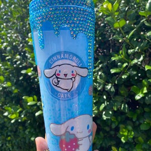 1x Cinnamonroll Customized Tumbler, Rhinestones Customized Cinnamonroll Tumler, Snowglobe Cinnamonroll Tumbler, Cinnamoroll Tumbler, Sanrio
