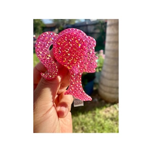 Badge Reel Barbiie nursing badges with rhinestones , Barb Id Badge Reel, Pink Barbiie Doll, Retractable Badge Reel, BarbieDoll  Badge Reel