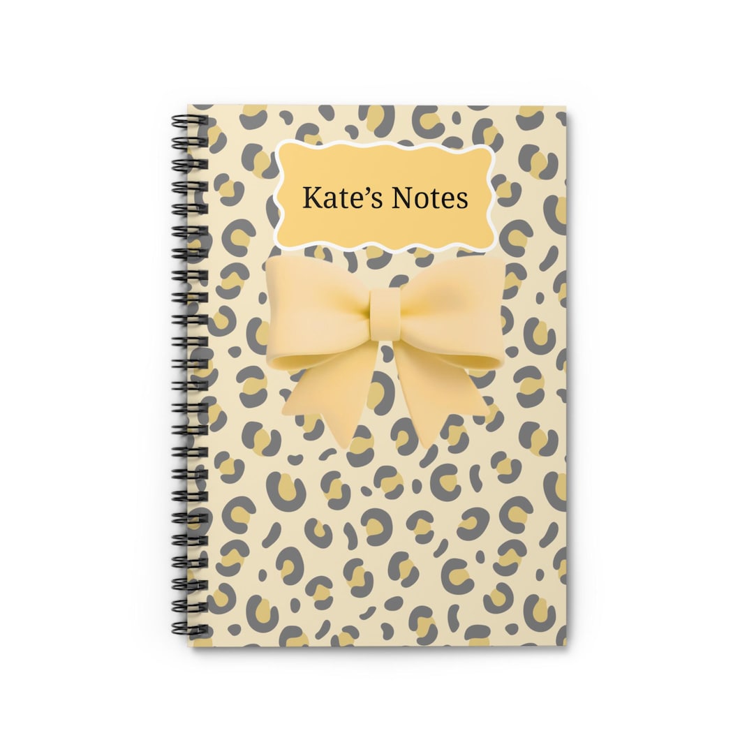 Yellow Leopard Print With Bow Notes Notebook | Spiral Journal - Etsy