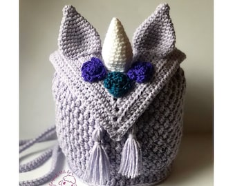 Magical Unicorn Backpack Crochet Pattern by Sheepish Stitches | Childs Backpack | Kids Bag | Girls Accessories