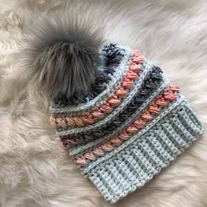 Mountain Ridge Beanie Crochet Pattern by Sheepish Stitches Toque Hat Cap Autumn Fall Winter Crochet Fashion Accessories image 5
