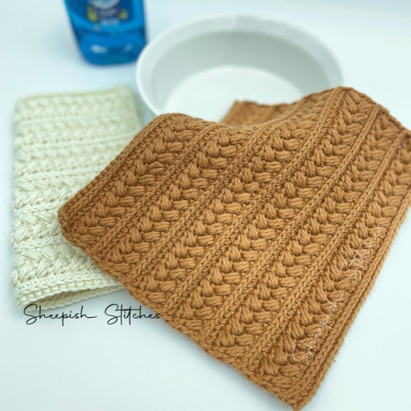 Braided Dish Cloth crochet pattern by Sheepish Stitches | Home Decor | Housewarming Gifts | Kitchen Decor | Wash Cloth |