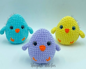 Pipsqueak the Chick Amigurumi Crochet Pattern by Sheepish Stitches | Easter crochet | Easter basket | Kids cuddler