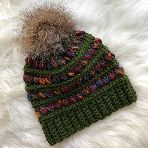 Mountain Ridge Beanie Crochet Pattern by Sheepish Stitches Toque Hat Cap Autumn Fall Winter Crochet Fashion Accessories image 7