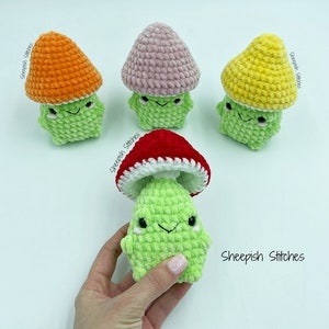 Ted the Toadstool - Mushroom Fidget Pop No Sew Crochet Pattern by Sheepish Stitches