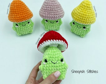 Ted the Toadstool - Mushroom Fidget Pop No Sew Crochet Pattern by Sheepish Stitches