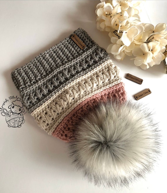 Twisted Canyon Beanie Crochet Pattern by Sheepish Stitches | Toque | Cap | Hat | Winter | Fall | Fashion
