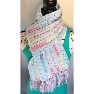 Mountain Ridge Scarf Crochet Pattern by Sheepish Stitches | Fringe New Warmer | Winter Accessories | Fashion