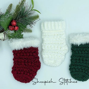 Mini Winter Braid Stocking Crochet Pattern | Holiday Decor | Christmas Gifts | Stocking Stuffers