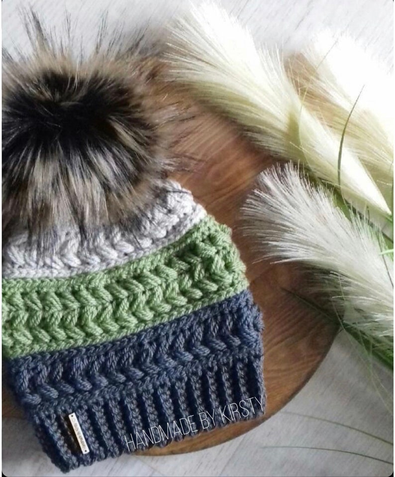 Harvest Braid Beanie crochet pattern by Sheepish Stitches fall cap toque autumn winter image 8