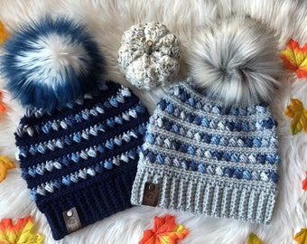 Mountain Ridge Beanie Crochet Pattern | Textured Toque (PDF Pattern)