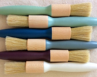 Pastry Brush with Natural Bristles. Hand Painted