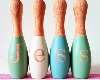 Handmade Baby Bowling Set Counting Learning Toy
