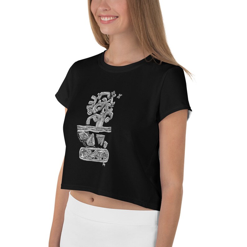 Tree With Source Womens Crop Tee