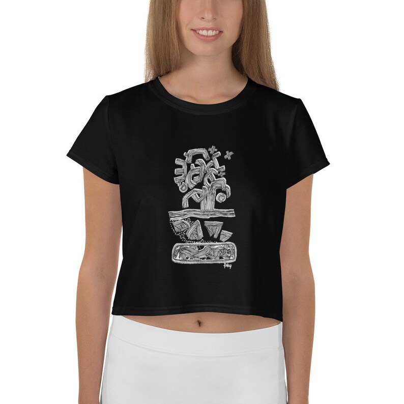 Tree With Source Womens Crop Tee