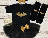 Batgirl Birthday girl outfit,4-pcs Set Batgirl outfit ,Batman tutu dress,Batman bodysuit,batman shirt,Halloween baby outfit,Batmen costum