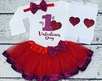 Valentine's girl Birthday outfit,1' st Birthday Girl Outfit,Valentine's smash cake outfit,Valentine's girl bodysuit,Valentine's girl shirt,