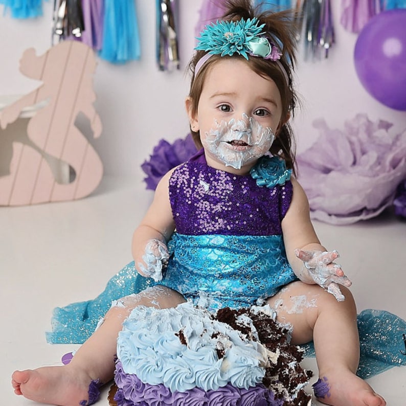 Birthday Mermaid Outfit Mermaid Birthday Rompers Birthday Etsy