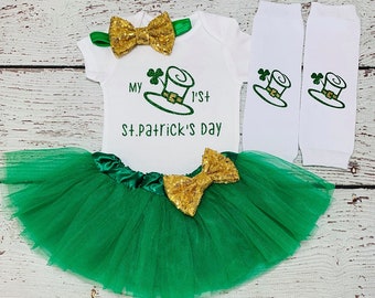 St. Patrick's Day Girls Birthday Outfit, 1'St. Patrick's day Outfit ,Newborn St. Patrick's Dress ,Toddler St. Patrick's birthday tutu