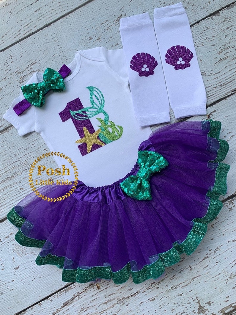 Tenue D'anniversaire Personnalisée Sirène - Body Ou T-shirt Sirène, Fait Main, Neuf