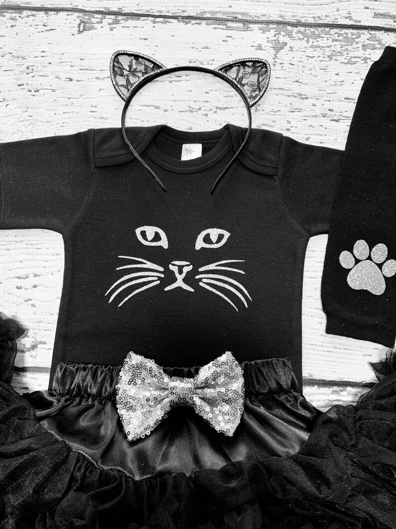 Halloween Cat Baby Costume Cat Girl Costume Halloween Baby Etsy