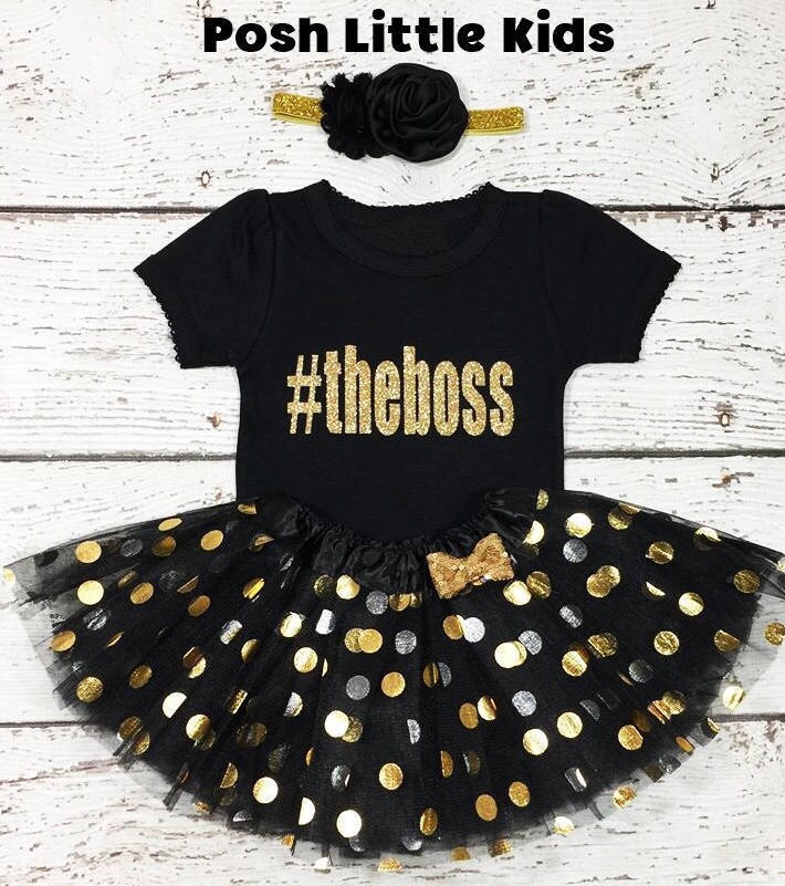 Black and Gold Birthday Girl Outfit the Boss Baby Girl Outfit