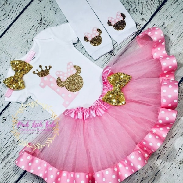 Birthday Girl outfit  Mouse One bodysuit, Baby girl  Mouse birthday outfit, Mouse birthday smash cake, Mouse party outfit