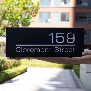 Modern Illuminated Backlit LED House Sign,Led Address Plate,Personalized Address Street and Numbers Name House Door Sign,Condo House Numbers