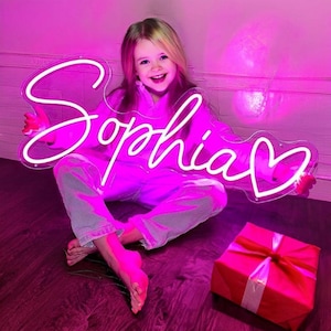 Neon Leuchtreklame für Kinder, Geburtstagsgeschenke,Neon Namensschild, Geschenke für Teenager-Mädchen, Baby Namensschild, Benutzerdefiniertes Schild, Kinderzimmer-Namensschild, LED-Namensschild