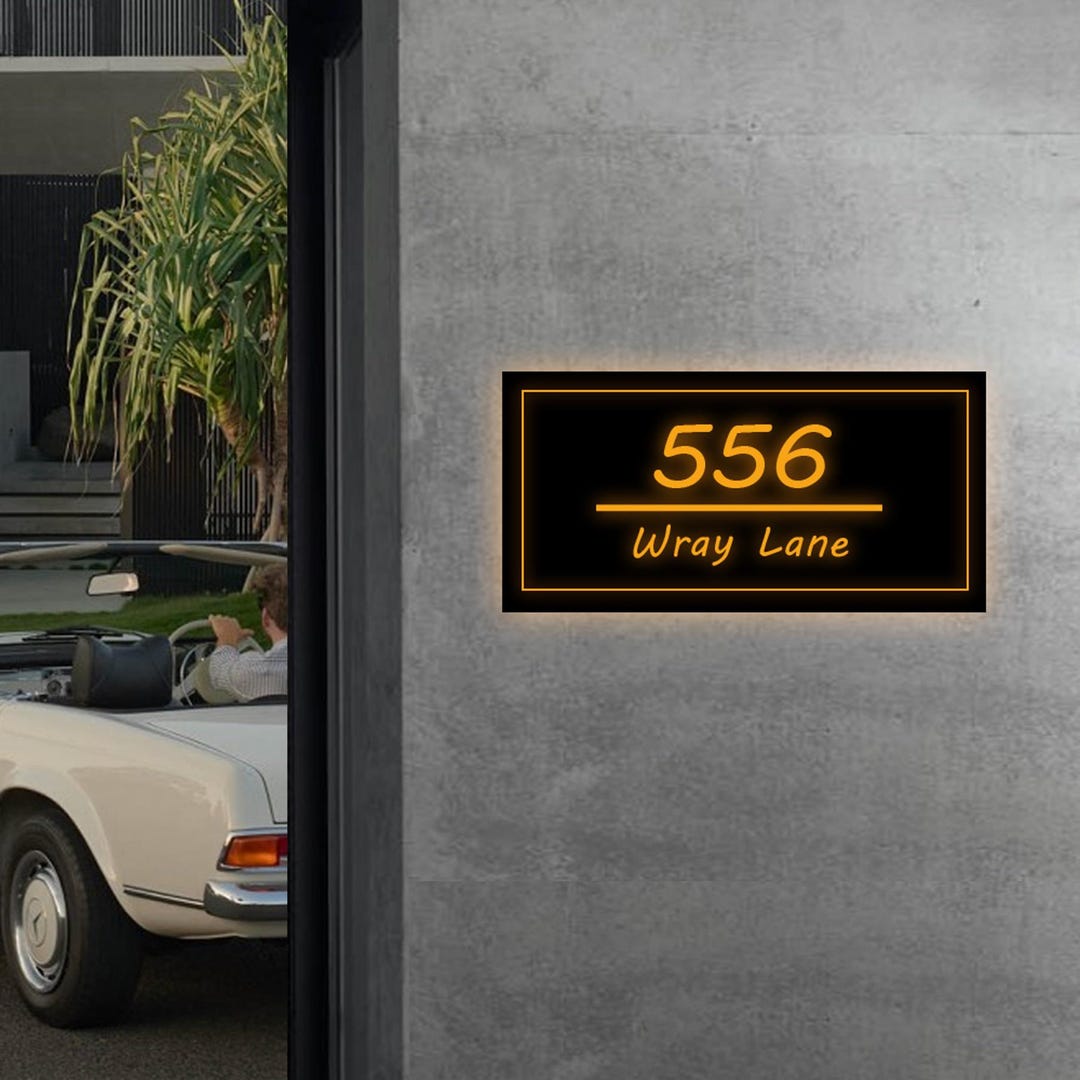 Modern Lighted Address Plate,illuminated Backlit Condo Number Sign ...