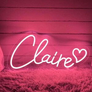 Benutzerdefinierte Name Leuchtreklame mit Herz, Baby-Dusche-Geschenke, Geburtstagsgeschenk, personalisiertes Geschenk, Neon-Namensschild, Kinderzimmer-Namensschild, Wohnheim-Namensschild, Neonschild