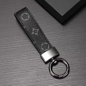 Black Monogram Luxury Keychain,Key Ring Luxury,Luxury Key Chain,Gift for Him,Unique Gift,Keychain Designer,Luxury Wristlet Leather Keychains