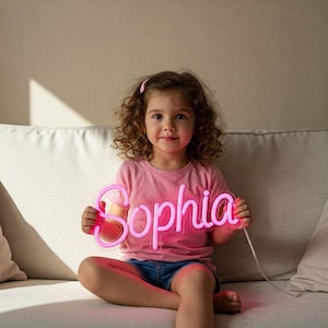 Neon Leuchtreklame für Kinder, Geburtstagsgeschenke, LED-Namensschild, Neon-Namensschild, Geschenke für Teenager-Mädchen, Baby-Namensschild, Baby-Dusche-Geschenke, benutzerdefiniertes Schild