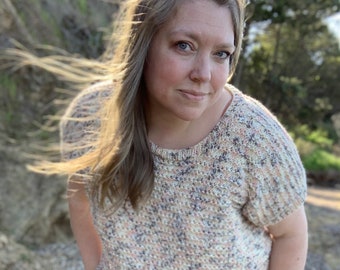Crew Tee Knitting Pattern: Easy Summer Knit Top (PDF Pattern)