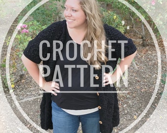 Crochet Cardigan Pattern, The Clove Cardi, granny square crochet pattern, crochet cardigan