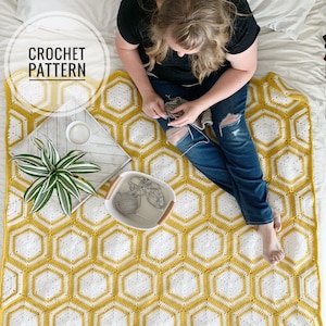 crochet hexagon blanket pattern, crochet blanket, hexagon blanket pattern, the winnie blanket
