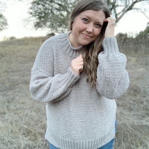 Easton Pullover Knitting Pattern: Oversized Balloon Sleeve Sweater (PDF Pattern)
