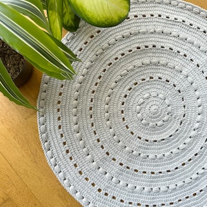 crochet circle rug, textured circle rug for the home, The Aveline Rug crochet pattern and tutorial