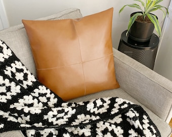 Faux Leather Pillow Cover Pattern, DIY Home Decor (PDF Pattern)