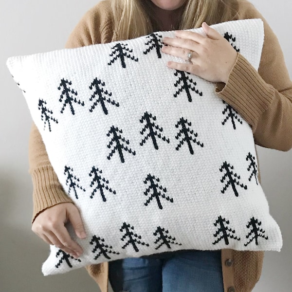 crochet pillow pattern, the nordic tree pillow crochet pattern, nordic tree pillow